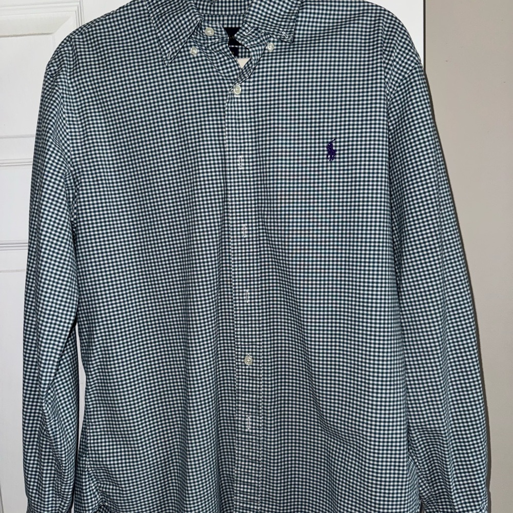 Polo by Ralph Lauren Men's Green Checkered Shirt